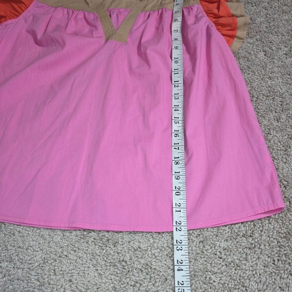 Voy Color Block Ruffle Sleeve Sz S - Picture 4 of 6